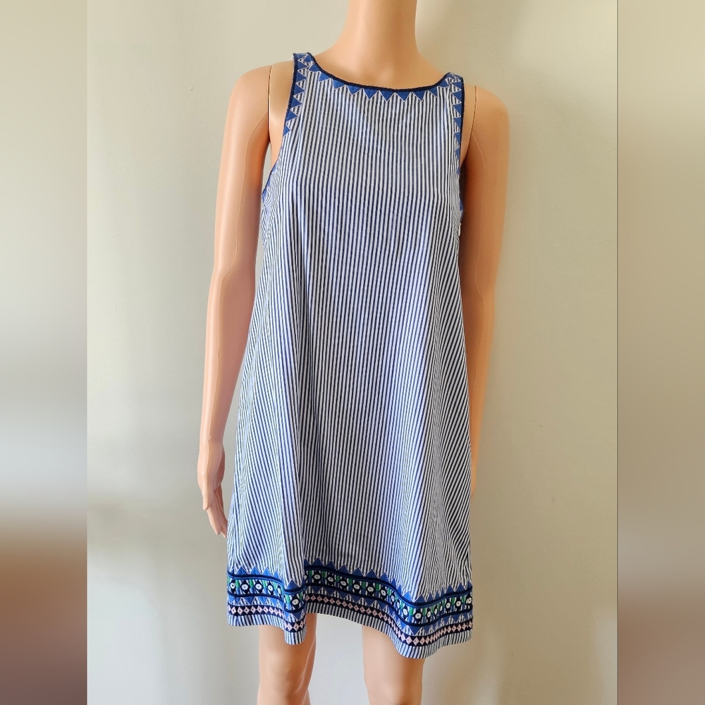 Vineyard Vines Striped And Embroidered Dress